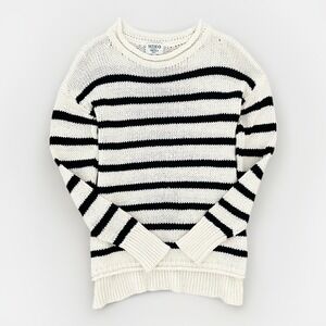 HIHO Tortola  Striped Knit Sweater S Cotton Casual Coastal Cottagecore Retro